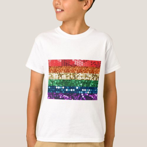 sequin pride flag T_Shirt