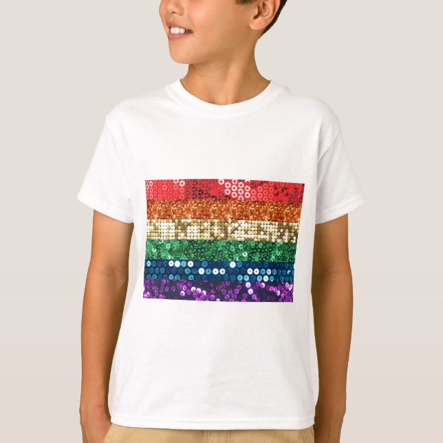 sequin pride flag T-Shirt (Front)