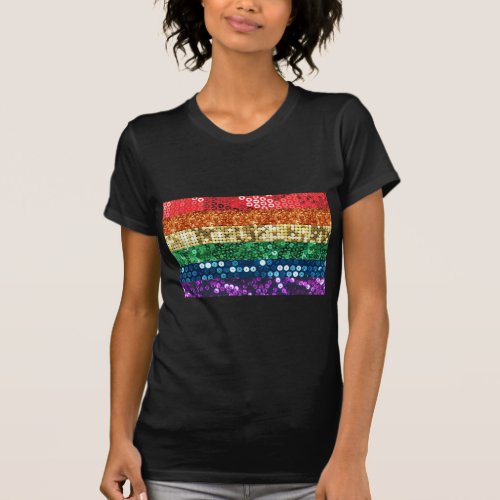 sequin pride flag T_Shirt