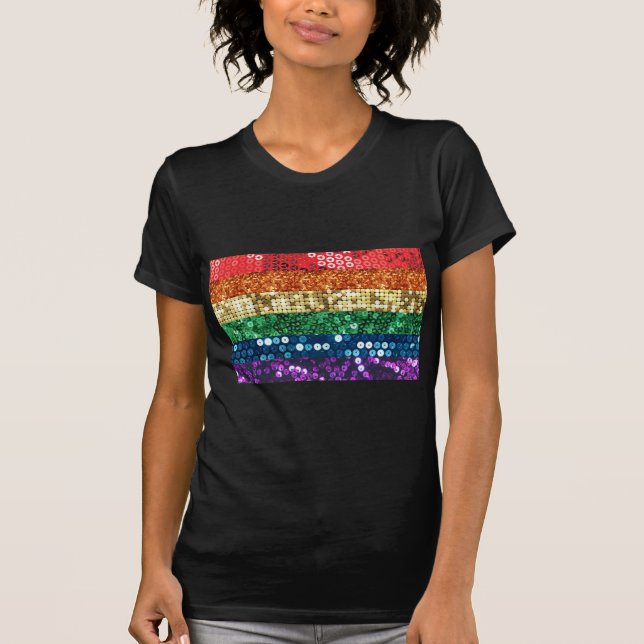sequin pride flag T-Shirt (Front)