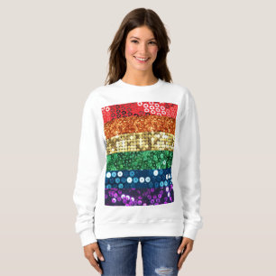 sequin pride flag womens sweatshirt