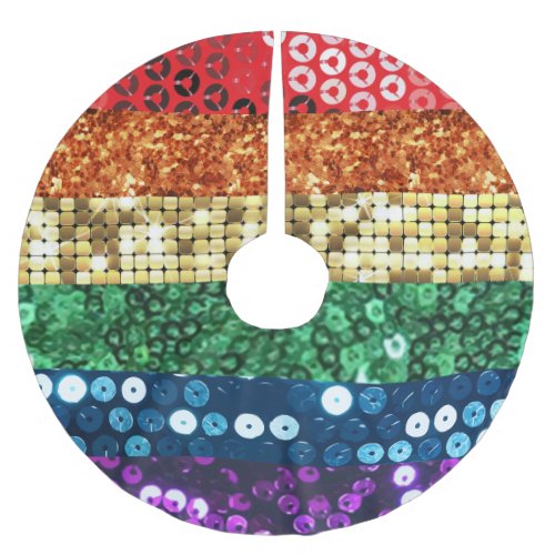 sequin pride flag xmas christmas tree skirt