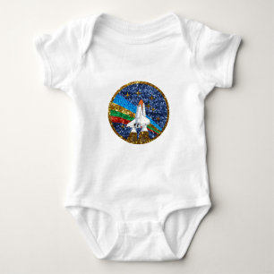 sequin space ship baby bodysuit
