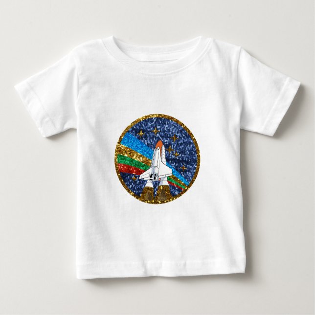 sequin space ship baby T-Shirt (Front)