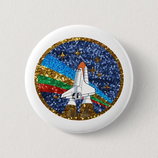 sequin space ship button (Front)