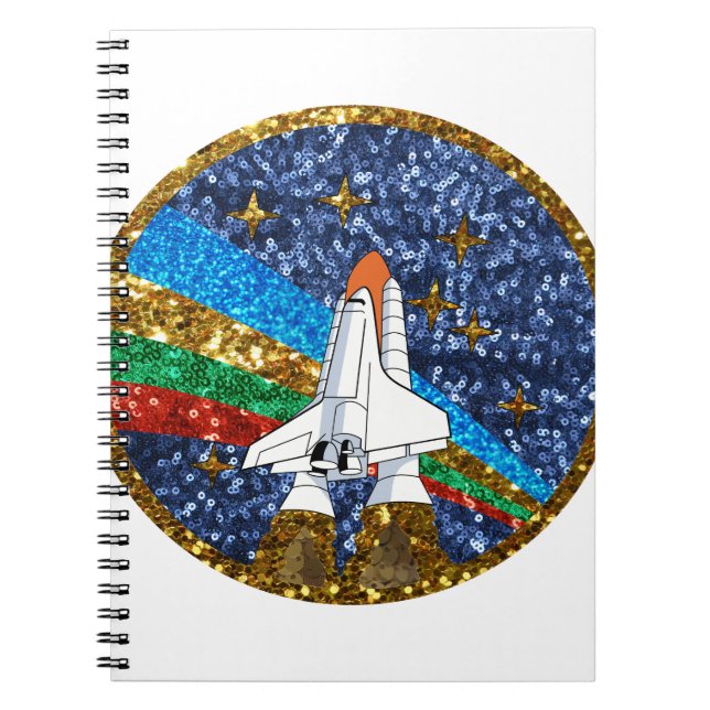 sequin space ship notebook (Front)