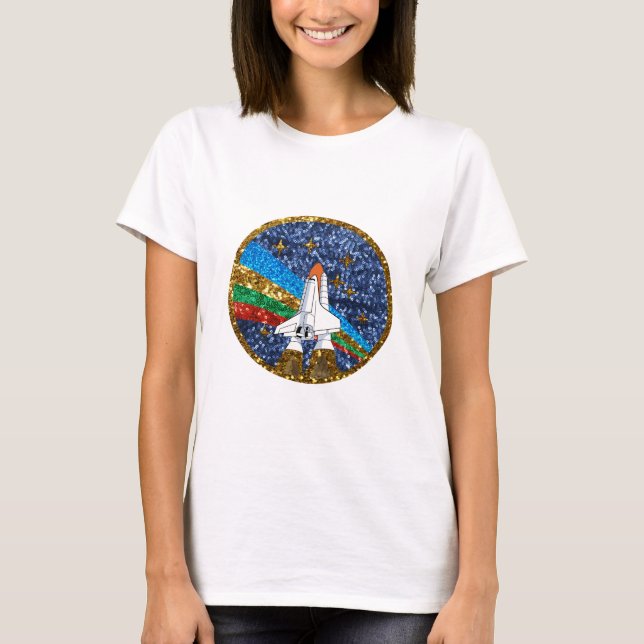 sequin space ship T-Shirt (Front)