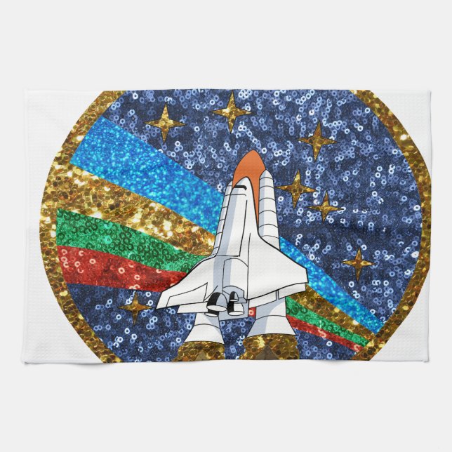 sequin space ship towel (Horizontal)