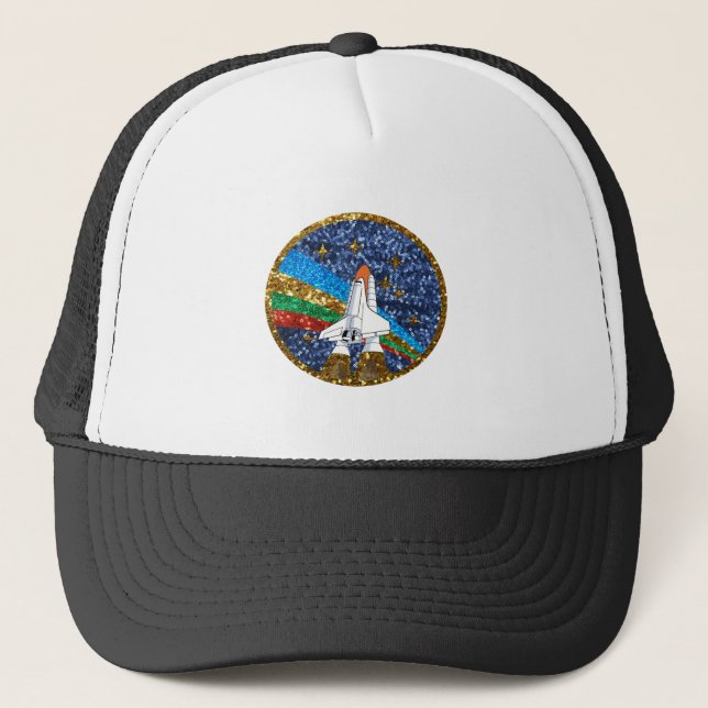 sequin space ship trucker hat (Front)