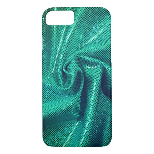 Sequin sparkle glitter look teal green iPhone 87 case