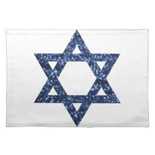 sequin star of david cloth placemat