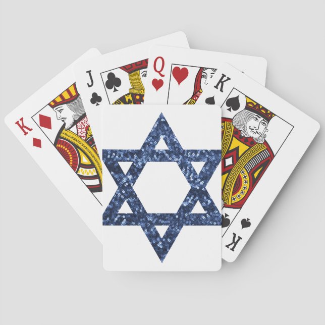 sequin star of david poker cards (Back)