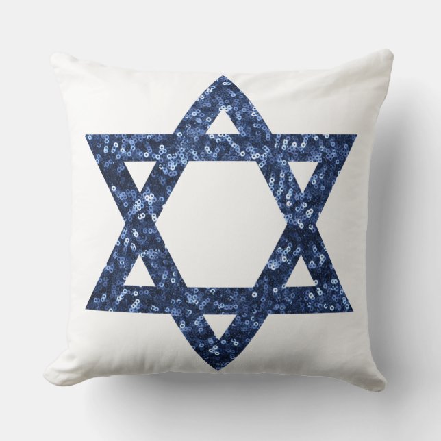 sequin star of david throw pillow (Front)