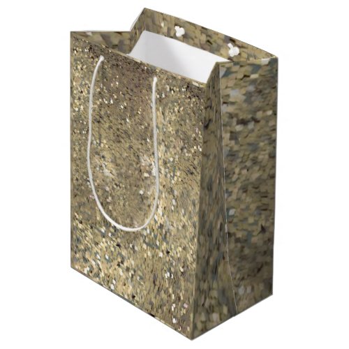 Sequin themed gold gift bag for presents