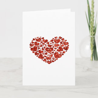 sequin valentines day heart holiday card