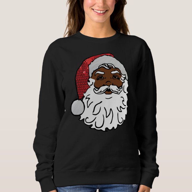 sequined black santa claus sweatshirt (Front)