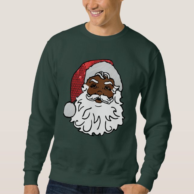 sequined black santa claus sweatshirt (Front)