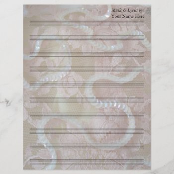 Sequins And Lace  Blank Sheet Music 10 Stave by GranniesAttic at Zazzle