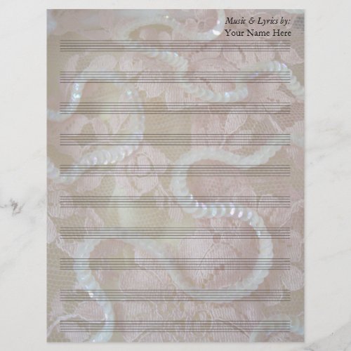 Sequins and Lace  Blank Sheet Music 10 Stave