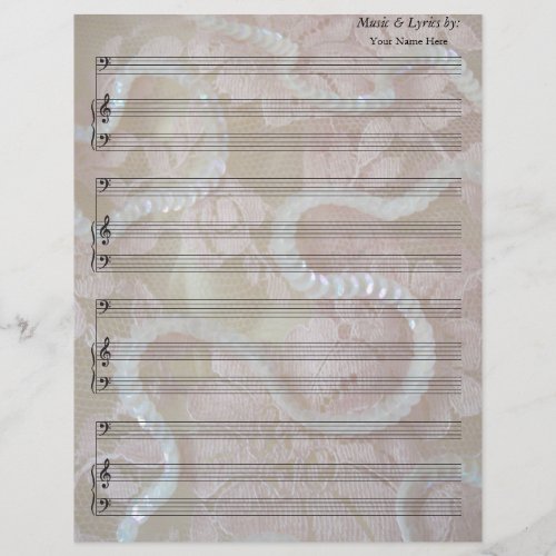 Sequins and Lace  Blank Sheet Music Bass Clef