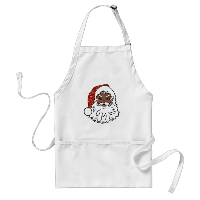 sequins black santa claus adult apron (Front)