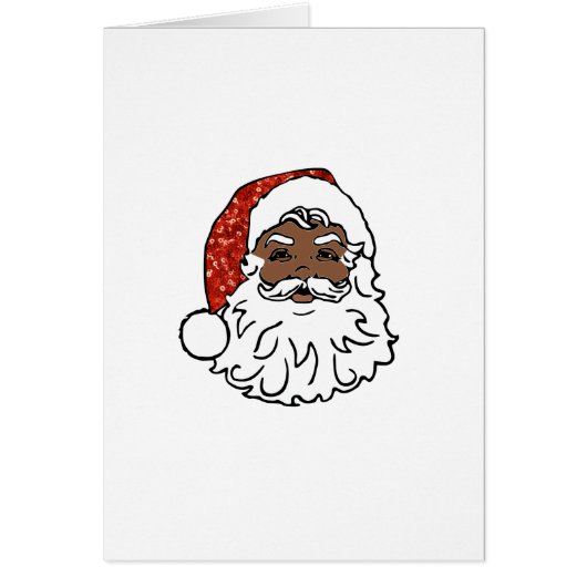 sequins black santa claus cards (Front)
