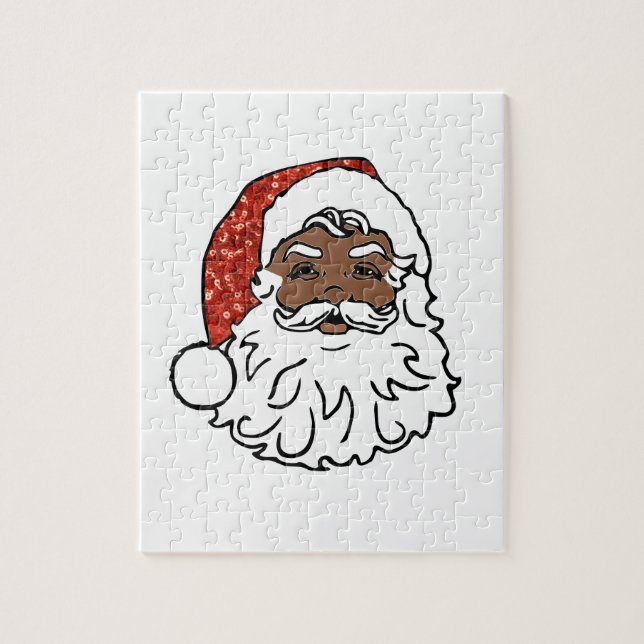 sequins black santa claus jigsaw puzzle (Vertical)
