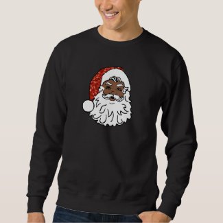 sequins black santa claus mens sweatshirt