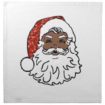 Sequins Black Santa Claus Napkin by funnychristmas at Zazzle
