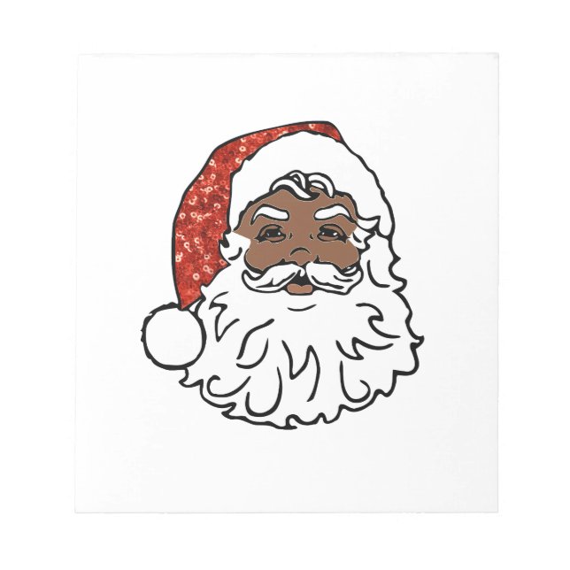 sequins black santa claus notepad (Front)