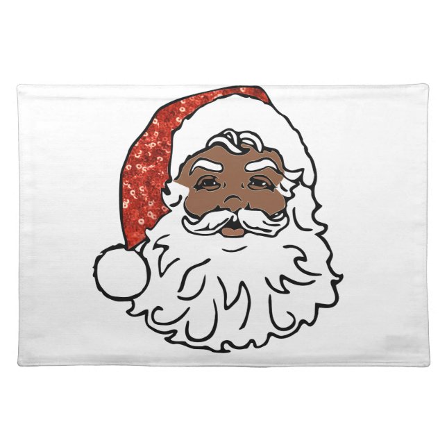 sequins black santa claus placemat (Front)