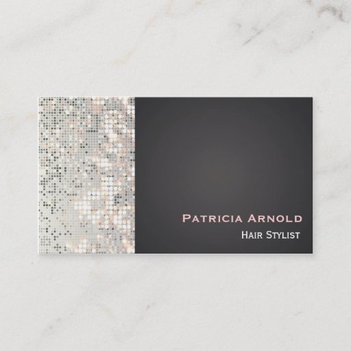 Customizable Sequins Glitter Glam Glitzy Black Business Card