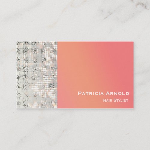 Sequins Glitter Glam Sunset Orange Business Card