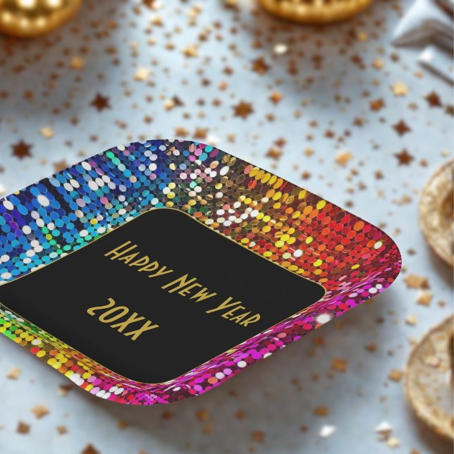  Sequins New Year Paper Plates (Creator Uploaded)