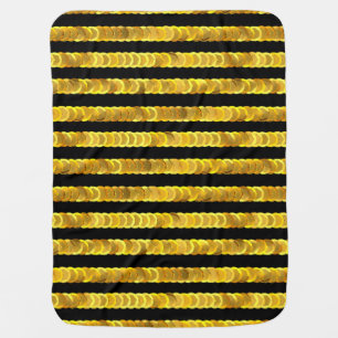 Sequins pattern, beads, rhinestones, 3D fashion. Baby Blanket