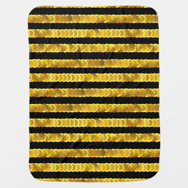 Sequins pattern, beads, rhinestones, 3D fashion. Baby Blanket (Front)