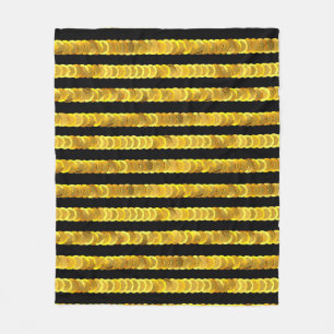 Sequins pattern, beads, rhinestones, 3D fashion. Fleece Blanket