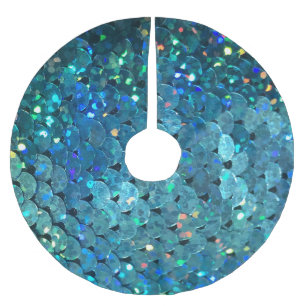 Sequins Sparkle: Macro Abstract Background Brushed Polyester Tree Skirt