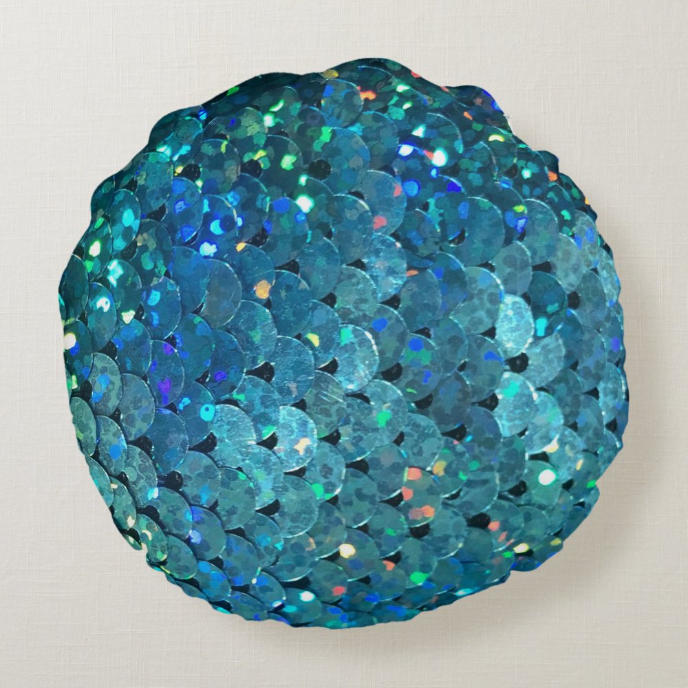 Disover Sequins Sparkle: Macro Abstract Background Round Pillow