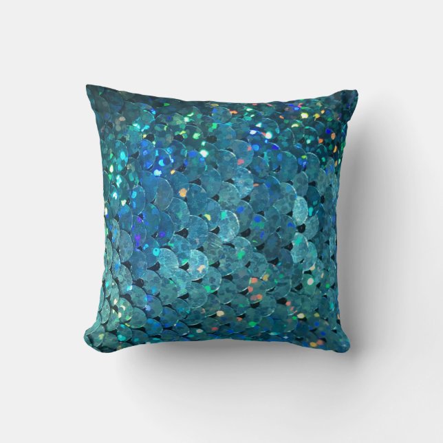 Sequins Sparkle: Macro Abstract Background Throw Pillow (Front)