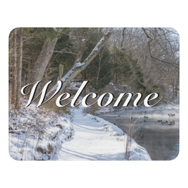 Sequiota Winter Walk Welcome Door Sign (Contemporary Front)