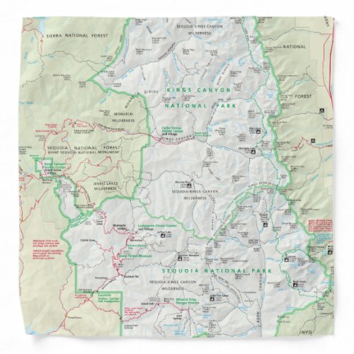 SequoiaKings Canyon map bandana