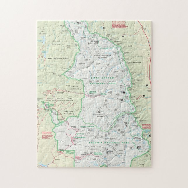 Sequoia/Kings Canyon map puzzle (Vertical)