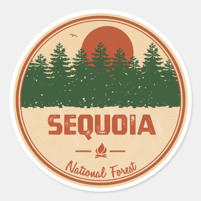 Sequoia National Forest Classic Round Sticker (Front)