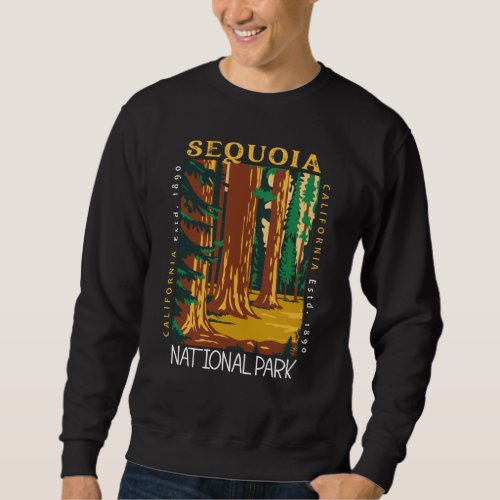 Sequoia National Park California Retro Distressed Sweatshirt