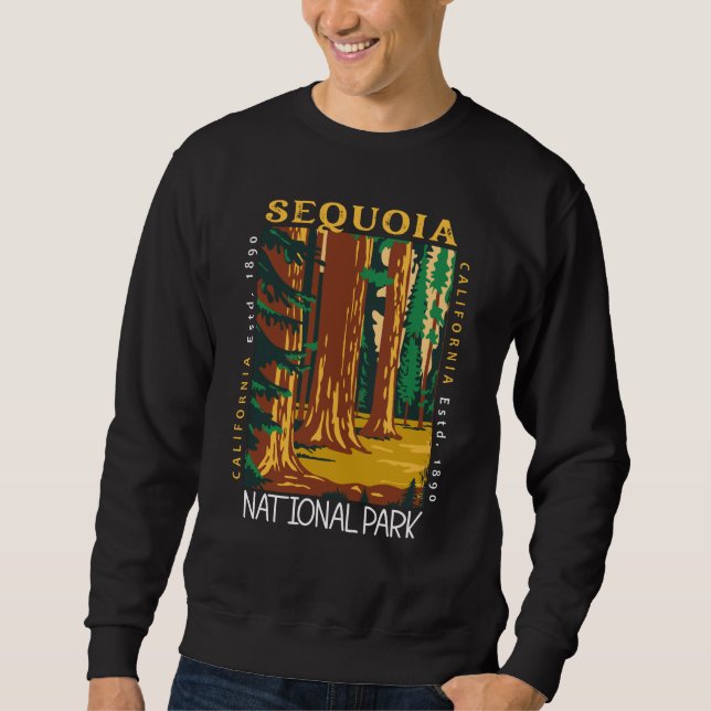 Sequoia National Park California Retro Distressed Sweatshirt (Front)
