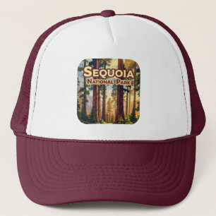 Sequoia National Park California Tree Retro Trucker Hat