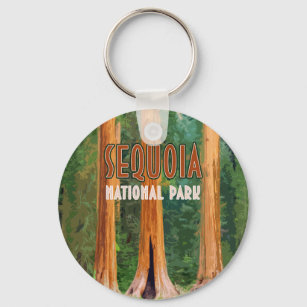 Sequoia National Park California Vintage Keychain