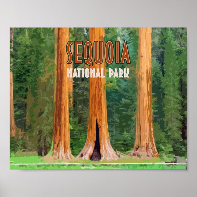 Sequoia National Park California Vintage Poster (Front)