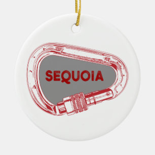 Sequoia National Park Climbing Carabiner Ceramic Ornament